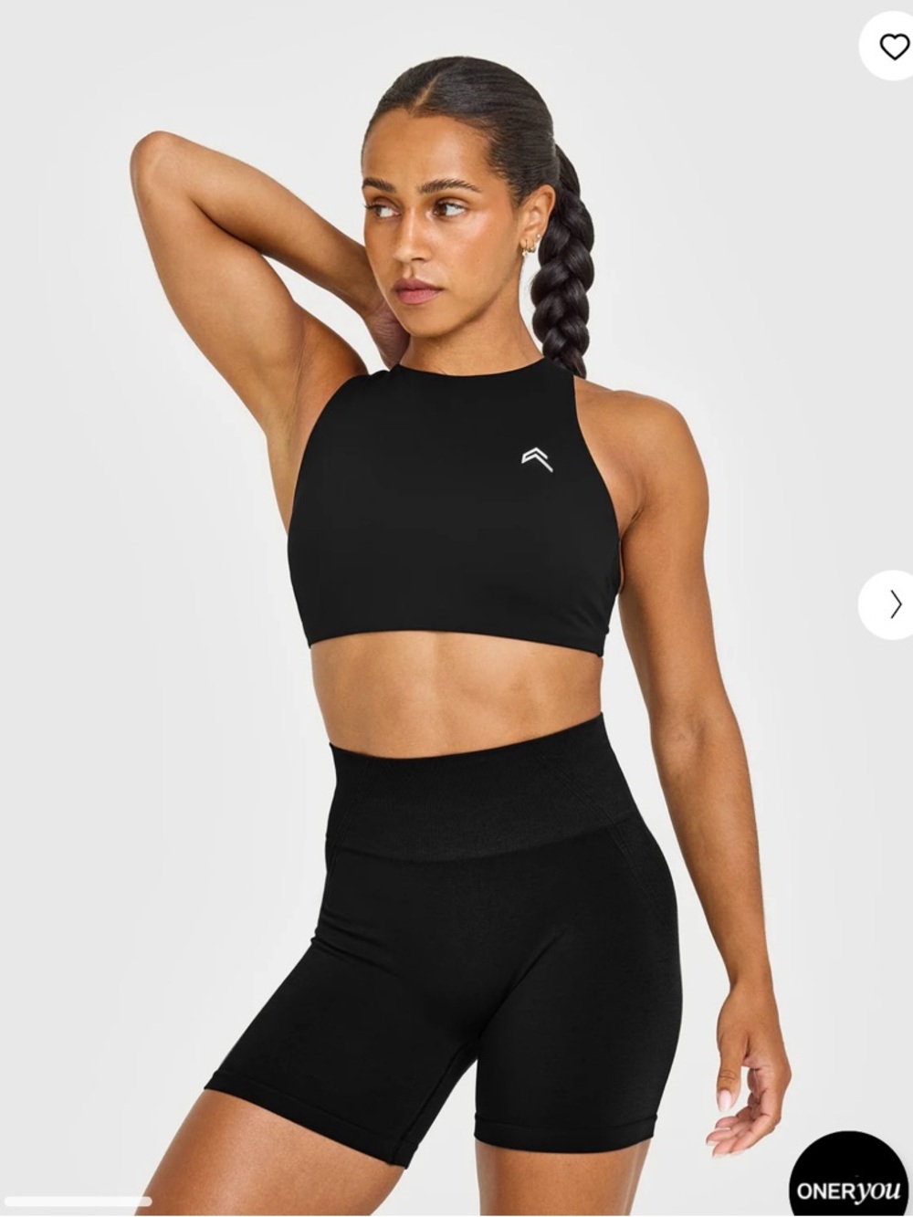 Oner Active Black Easy Lift High-Neck Sports Bra size small